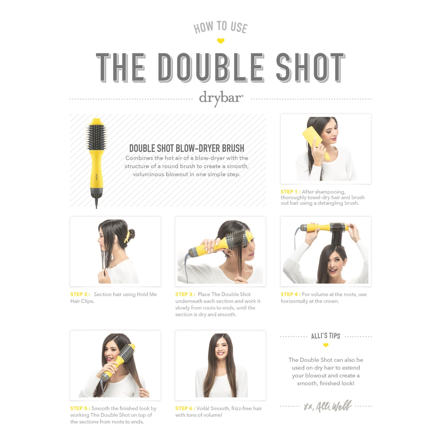 Drybar The Double Shot Oval BlowDryer lightweight Yellow