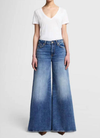 7 For All Mankind - Calça Jeans Willow Palazzo de Perna Larga