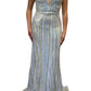 Jovani - V Neck Multi Color Sequin Gown