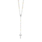 Three Toned Rosary Chain and Bead Necklace in Sterling Silver