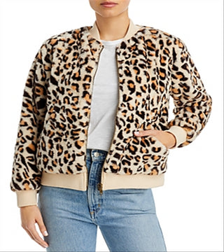 Chaser Women's Zippered Pocketed Bomber Jacket Yellow Size Small