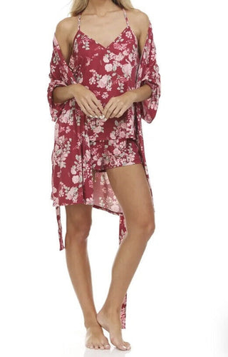 Conjunto de pijama de viagem feminino Jacqueline Flora Nikrooz, tamanho P
