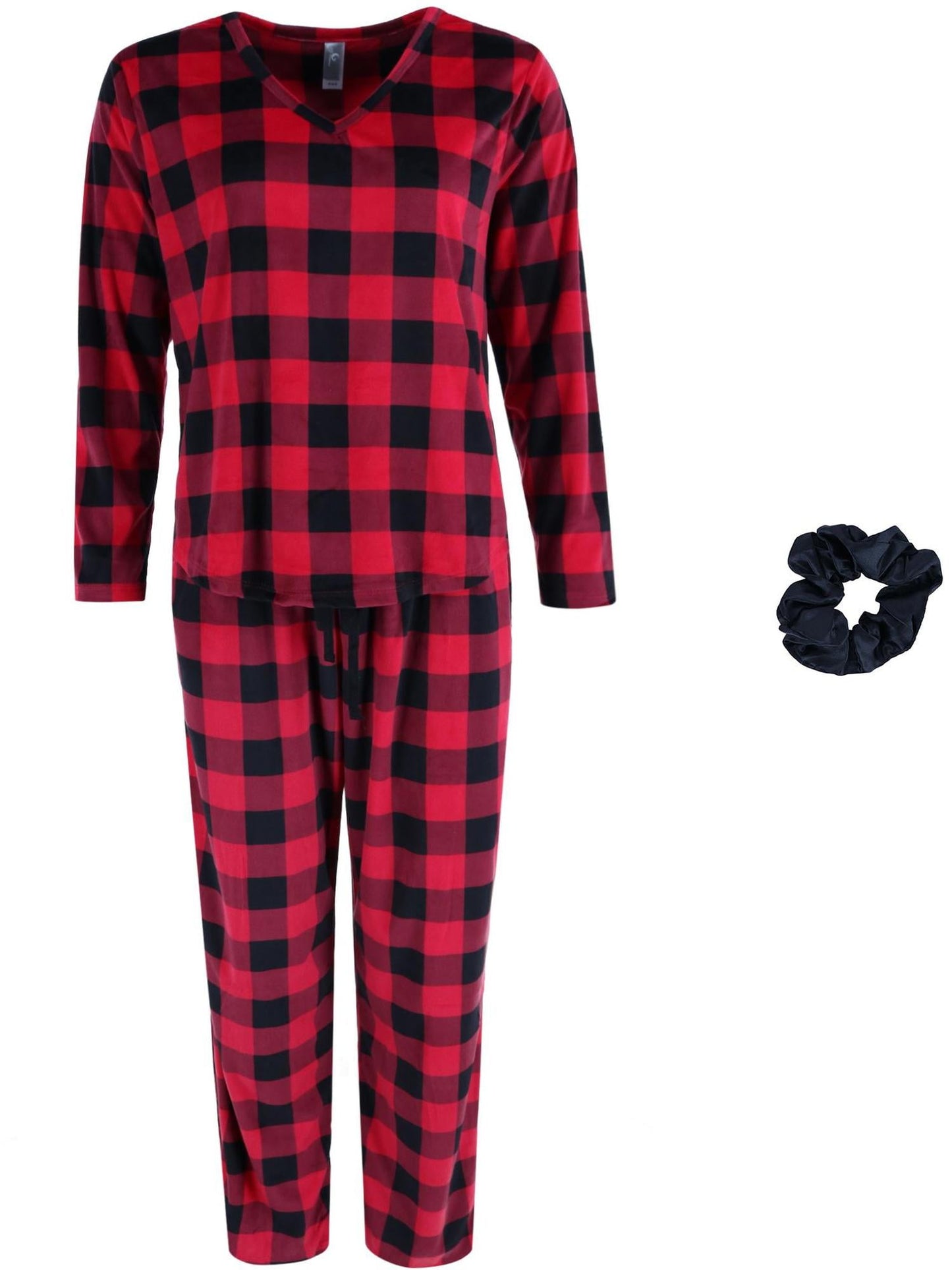 Conjunto de Pijama Feminino Buffalo Plaid PJ Couture - Tamanho M, Vermelho e Preto
