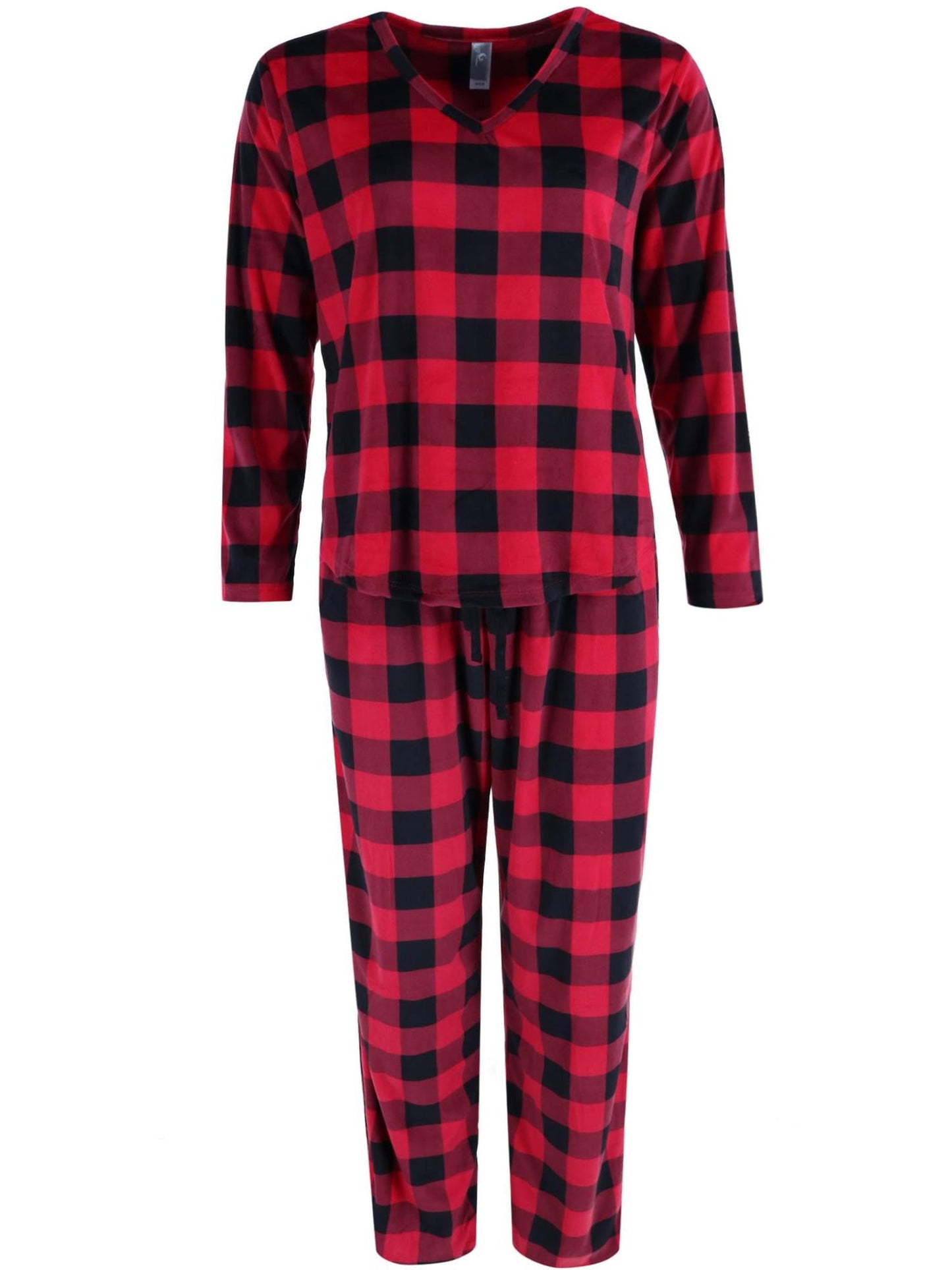 Conjunto de Pijama Feminino Buffalo Plaid PJ Couture - Tamanho M, Vermelho e Preto