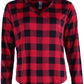 Conjunto de Pijama Feminino Buffalo Plaid PJ Couture - Tamanho M, Vermelho e Preto