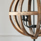 4 Light Wood Chandelier with Adjustable Chain
