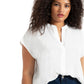 ELOQUII Women's Plus Size Notch Collar Blouse - 20, Soft White