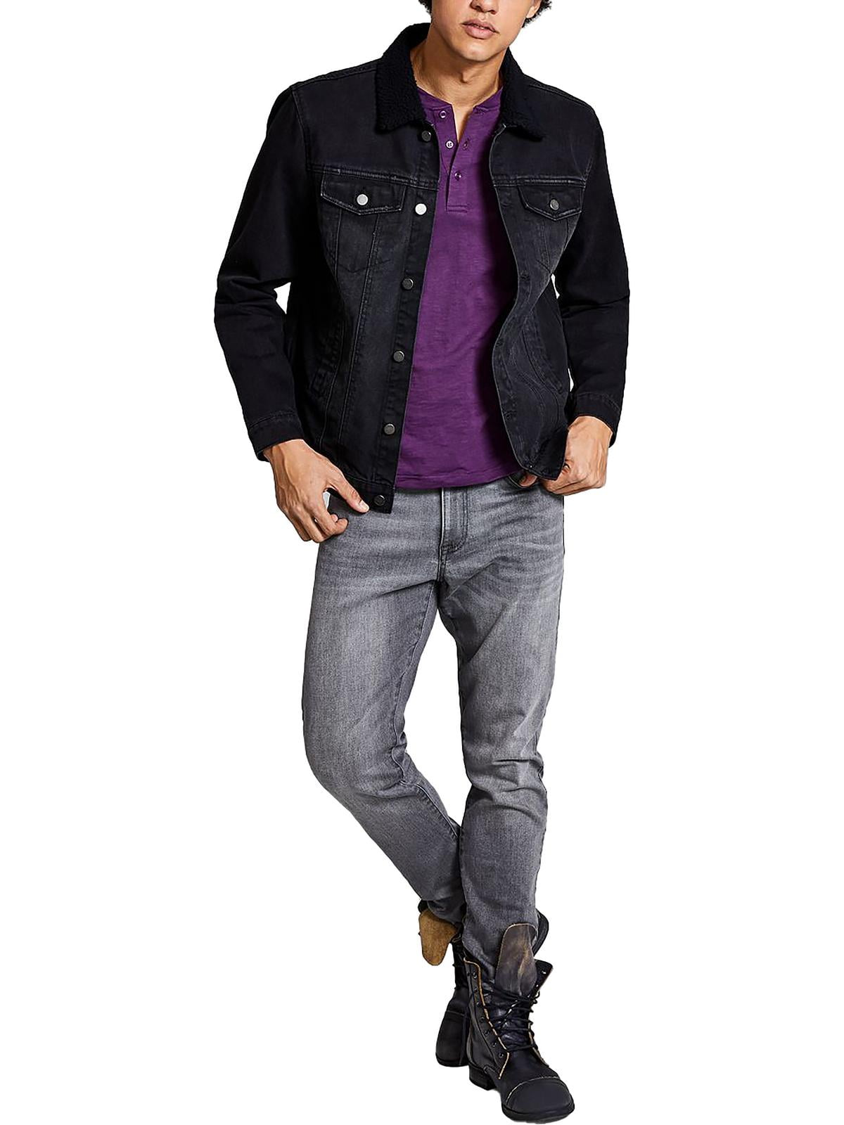E agora esta jaqueta jeans masculina com forro de lã, preta, tamanho grande