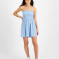 Vestido sem alças Love, Fire Junior's Terry Cloth Smocked Azul Tamanho Grande