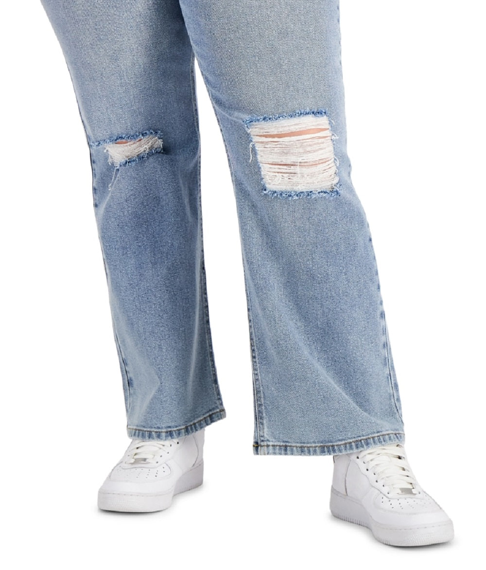 Calça jeans feminina de perna larga Tinseltown, azul, tamanho 20W