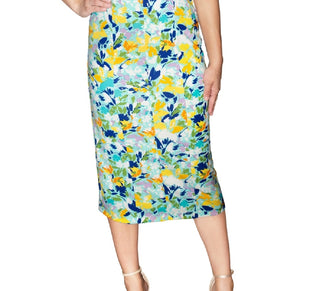 Vestido midi espartilho com estampa floral Freya da Rachel Roy, azul, tamanho extragrande