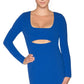 Vestido midi com recortes feminino Rachel Roy, azul, tamanho extragrande