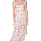 Vestido longo em camadas com estampa floral Elaine da Rachel Roy, branco, tamanho 12