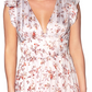 Vestido longo em camadas com estampa floral Elaine da Rachel Roy, branco, tamanho 12