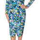Vestido envelope falso com estampa floral Rachel Roy Feminino Cia Azul Tamanho P