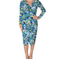 Vestido envelope falso com estampa floral Rachel Roy Feminino Cia Azul Tamanho P
