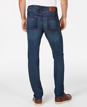 Calça jeans masculina Tommy Jeans Straight Fit Stretch Azul Tamanho 36X30