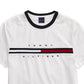 Camiseta Tommy Hilfiger Tino Masculina com Fecho Magnético nos Ombros Branca Tamanho Grande