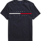 Camiseta Tommy Hilfiger Masculina Tino com Fecho Magnético nos Ombros Azul Tamanho P