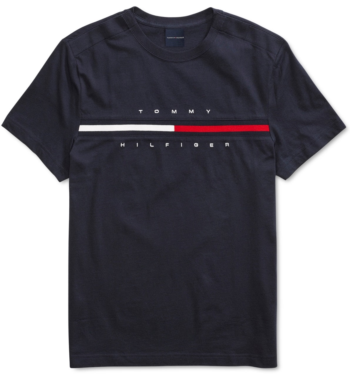 Camiseta Tommy Hilfiger Masculina Tino com Fecho Magnético nos Ombros Azul Tamanho P