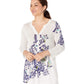 NIC+ZOE Cool Breeze Sweater White Multi MD (US 8-10)