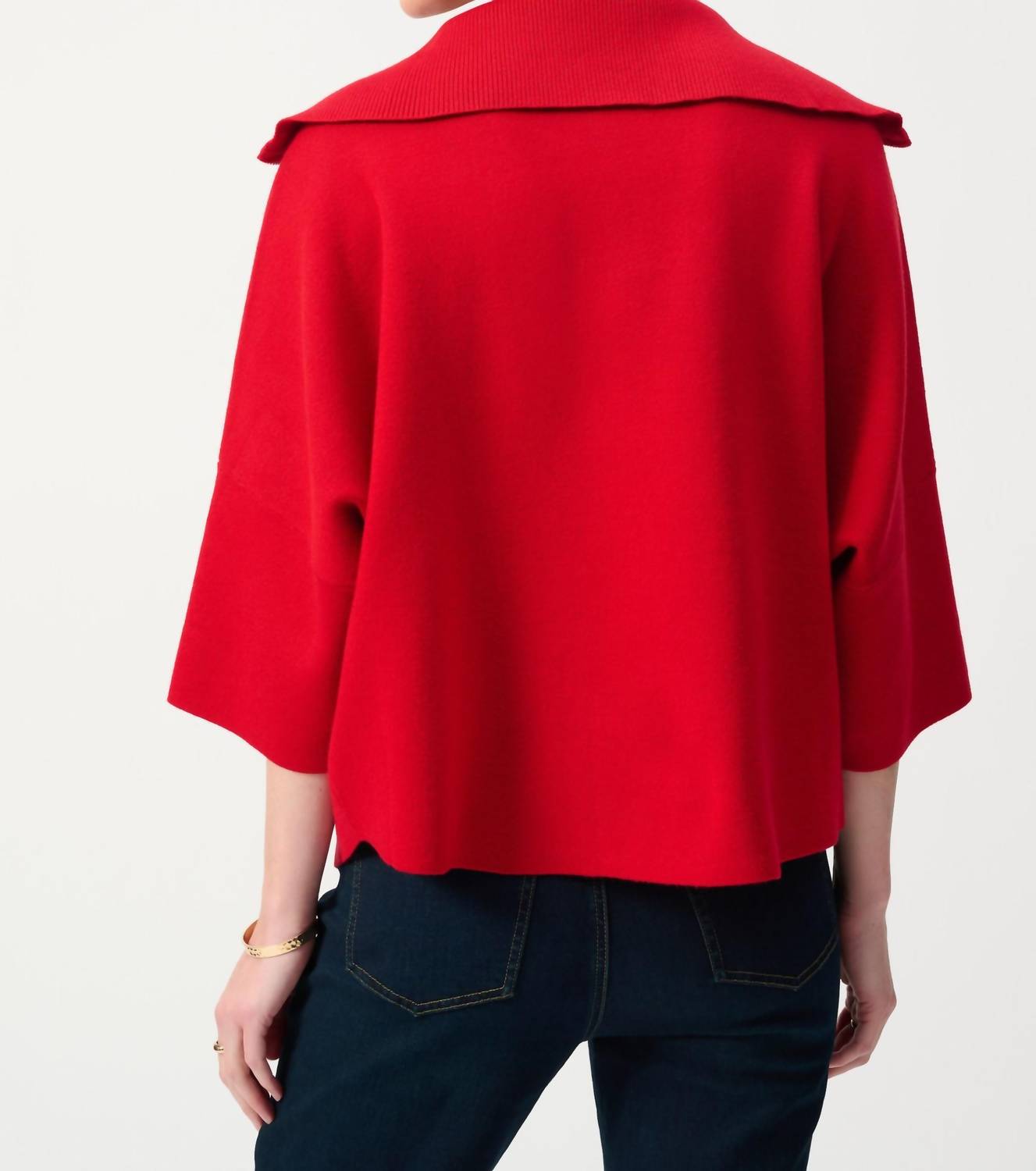 Joseph Ribkoff - Zip Front Dolman Sleeve Boxy Sweater