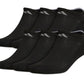 Pacote com 6 meias esportivas acolchoadas masculinas da Adidas, pretas, tamanho 6 a 12
