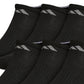 Pacote com 6 meias esportivas acolchoadas masculinas da Adidas, pretas, tamanho 6 a 12