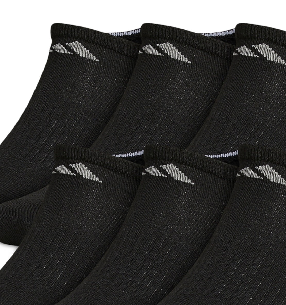 Pacote com 6 meias esportivas acolchoadas masculinas da Adidas, pretas, tamanho 6 a 12