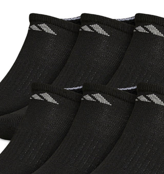 Pacote com 6 meias esportivas acolchoadas masculinas da Adidas, pretas, tamanho 6 a 12
