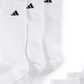 Pacote com 6 meias adidas Cushioned Crew Extended para homens, brancas, tamanho 12-16