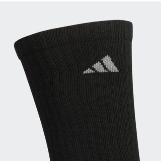 Pacote com 6 meias acolchoadas adidas masculinas, pretas, tamanho 12-16