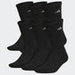 Pacote com 6 meias acolchoadas adidas masculinas, pretas, tamanho 12-16