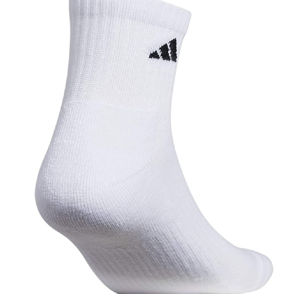 Pacote com 6 meias acolchoadas adidas masculinas, tamanho 12-16, brancas