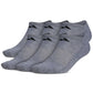 Pacote com 6 meias esportivas acolchoadas Adidas masculinas, cinza, tamanho 6-12