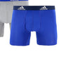 Cuecas Boxer Adidas Climalite Masculinas, Pacote com 3, Azul, Tamanho Médio