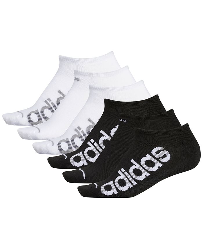 Meias Adidas Superlite No Show Femininas, Pacote com 6, Pretas, Tamanho 4-10