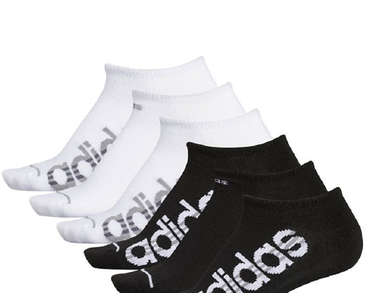 Meias Adidas Superlite No Show Femininas, Pacote com 6, Pretas, Tamanho 4-10