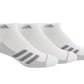 Meias esportivas acolchoadas adidas masculinas, pacote com 6, brancas, tamanho 6 a 12