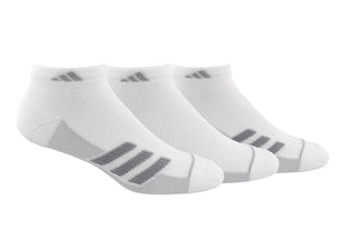 Meias esportivas acolchoadas adidas masculinas, pacote com 6, brancas, tamanho 6 a 12