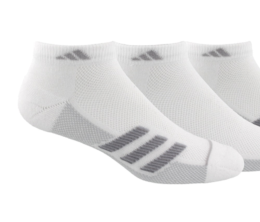 Meias esportivas acolchoadas adidas masculinas, pacote com 6, brancas, tamanho 6 a 12