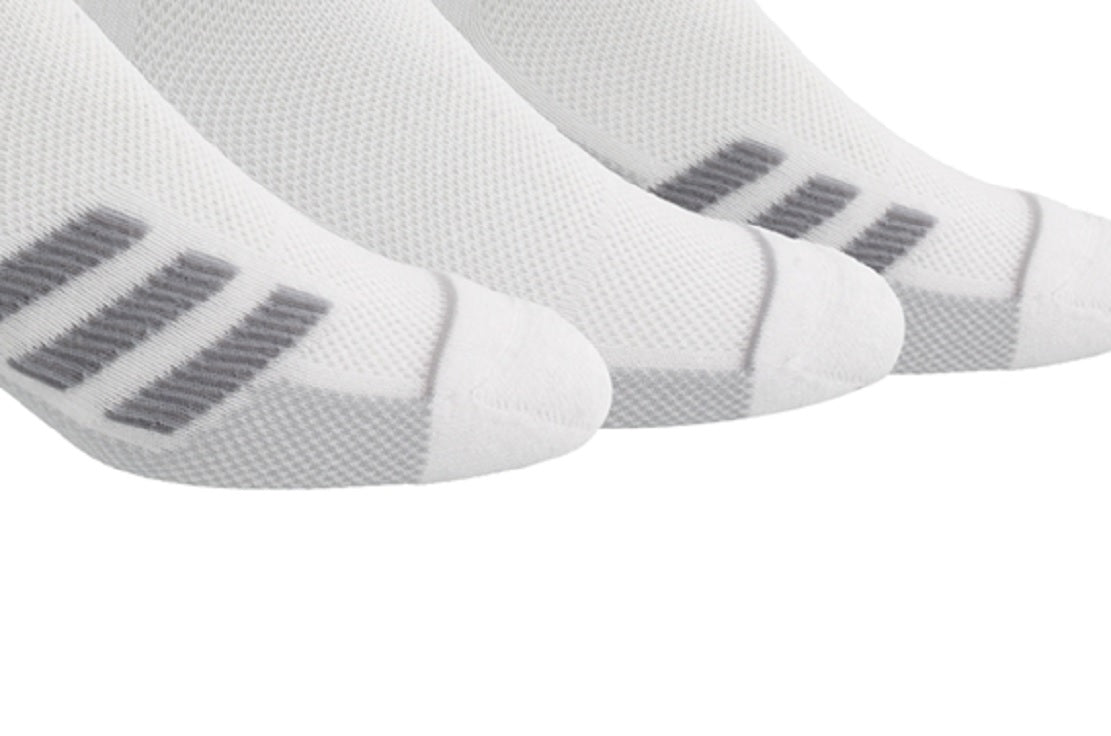 Meias esportivas acolchoadas adidas masculinas, pacote com 6, brancas, tamanho 6 a 12