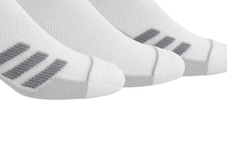 Meias esportivas acolchoadas adidas masculinas, pacote com 6, brancas, tamanho 6 a 12