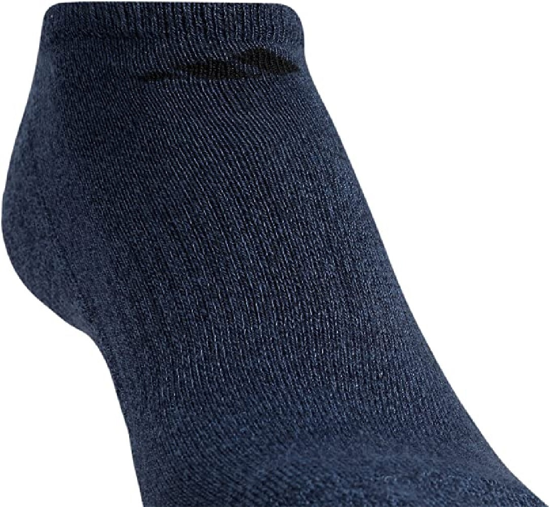 Meias invisíveis acolchoadas esportivas masculinas Adidas, pacote com 6, tamanho regular, azul