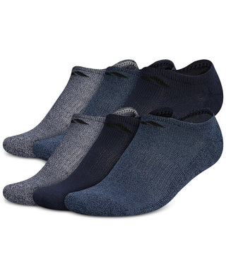 Meias invisíveis acolchoadas esportivas masculinas Adidas, pacote com 6, tamanho regular, azul