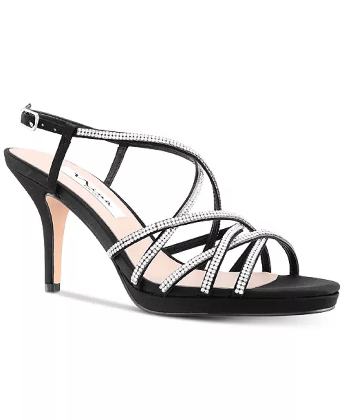 Sandálias de noite femininas Nina Vilma pretas tamanho 7 M