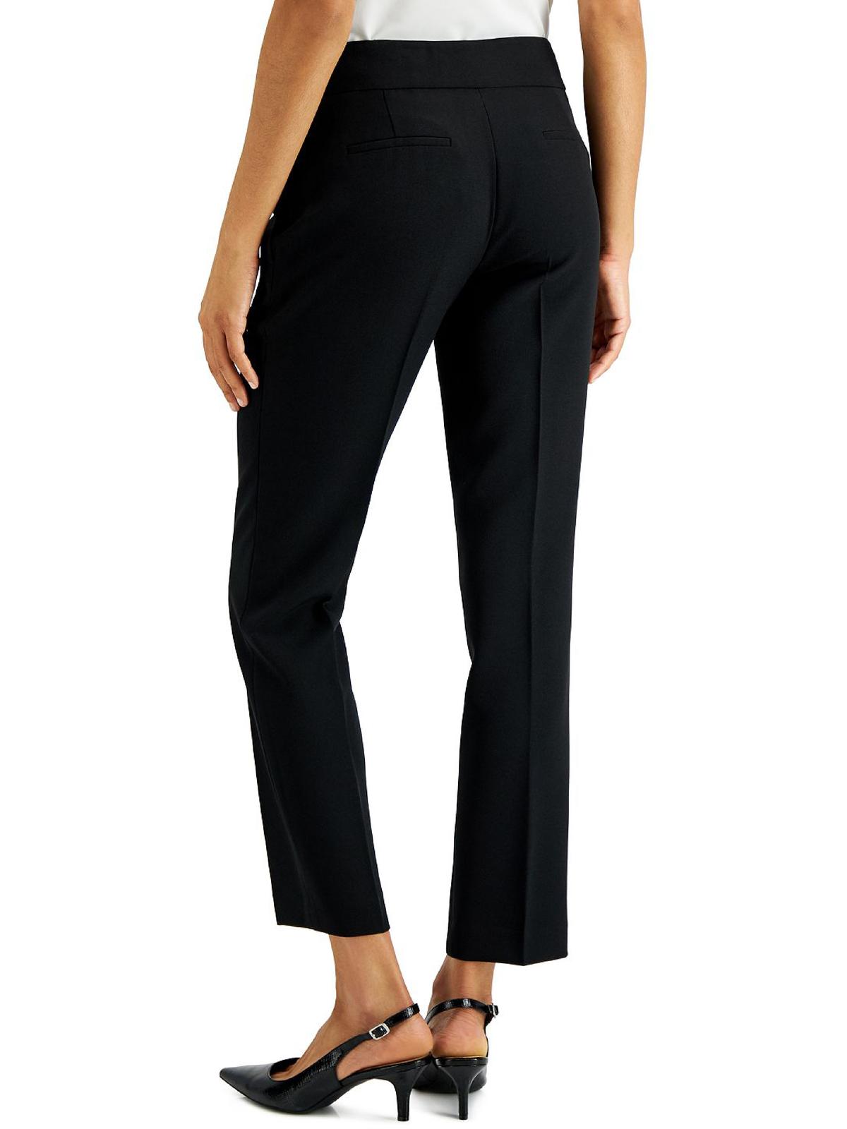 Calças femininas Kasper Slim Straight Leg Modern, pretas, tamanho 4