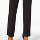 Calça feminina Kasper de crepe elástico com perna reta, preta, tamanho 6