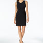 Vestido justo com decote em V Kasper feminino, preto, tamanho 14, pequeno
