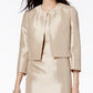 Le Suit Feminino Brilhante Flyaway Jaqueta e Vestido Bainha Marrom Tamanho 2 Petite